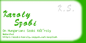 karoly szobi business card